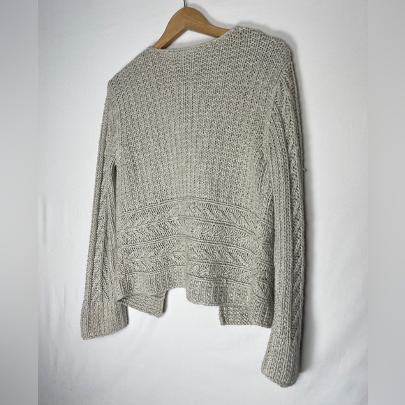 Vintage Liz Claiborne gray knit cardigan, silk blend lagenlook boho cottage - Picture 8 of 9